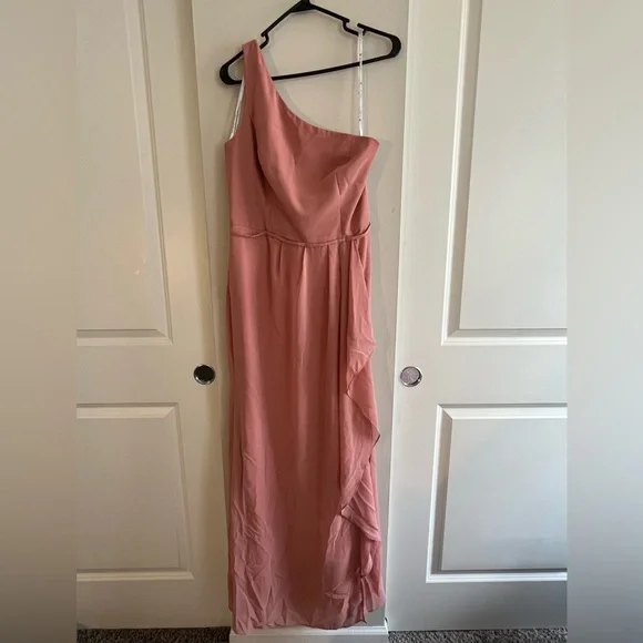blue dress for baby girl Pink Sleeveless Floor Length Mismatched Bridesmaid Dresses main image 1